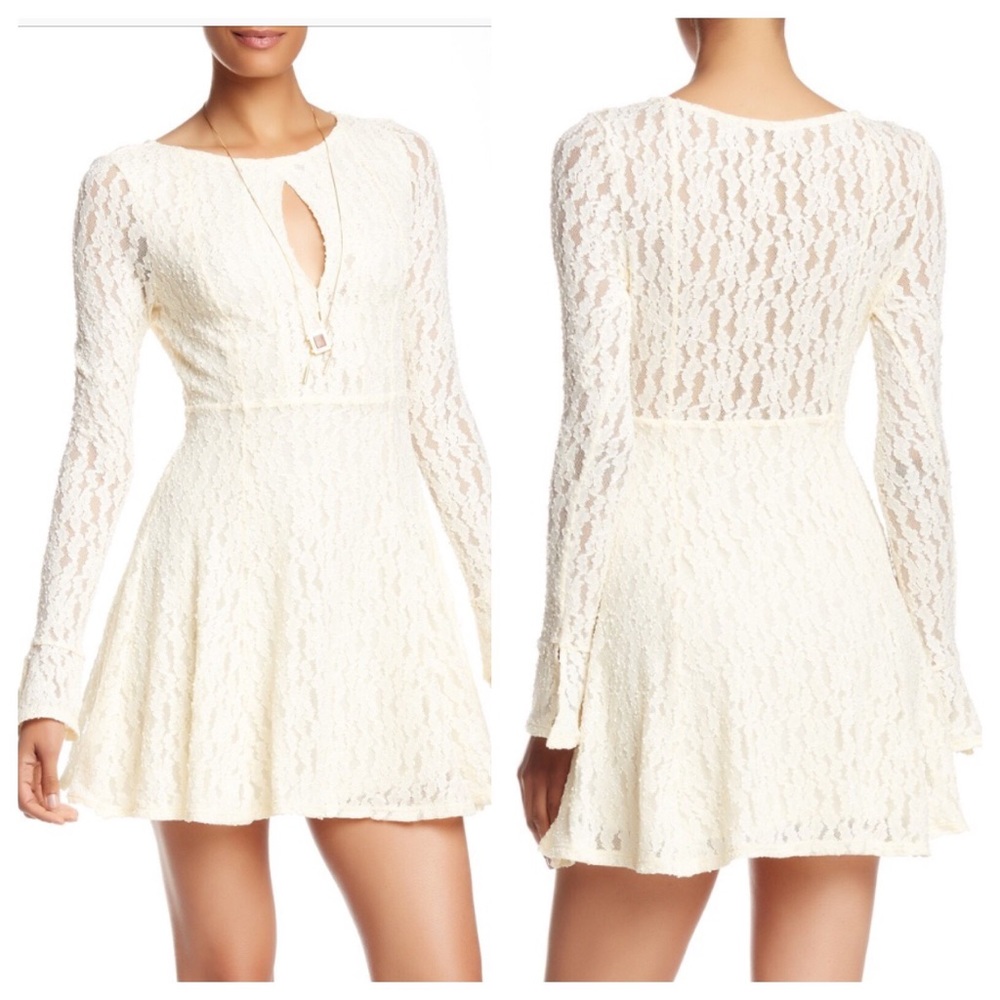Free People corded lace fit & flare dress - Picture 1 of 8